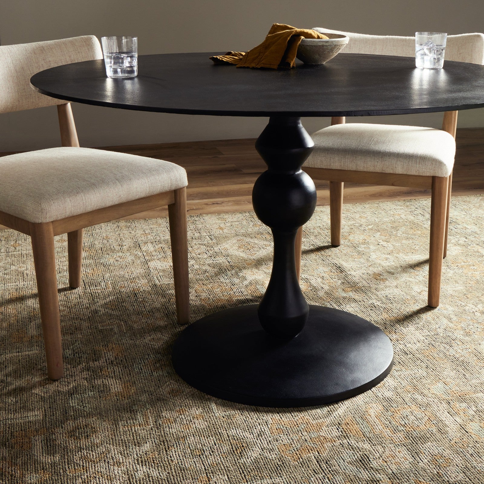 Daffin Round Bistro Table-Black Antique