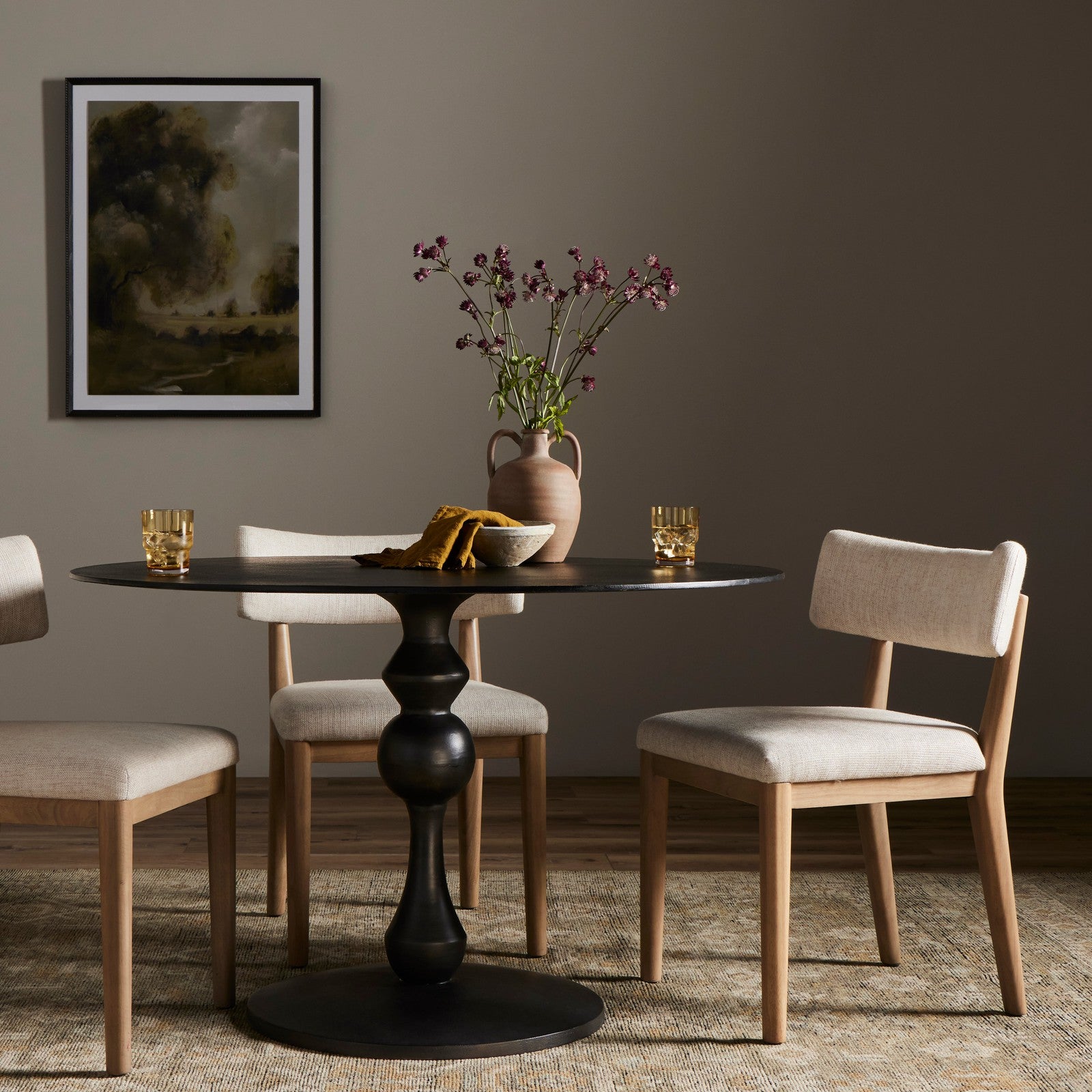 Daffin Round Bistro Table-Black Antique