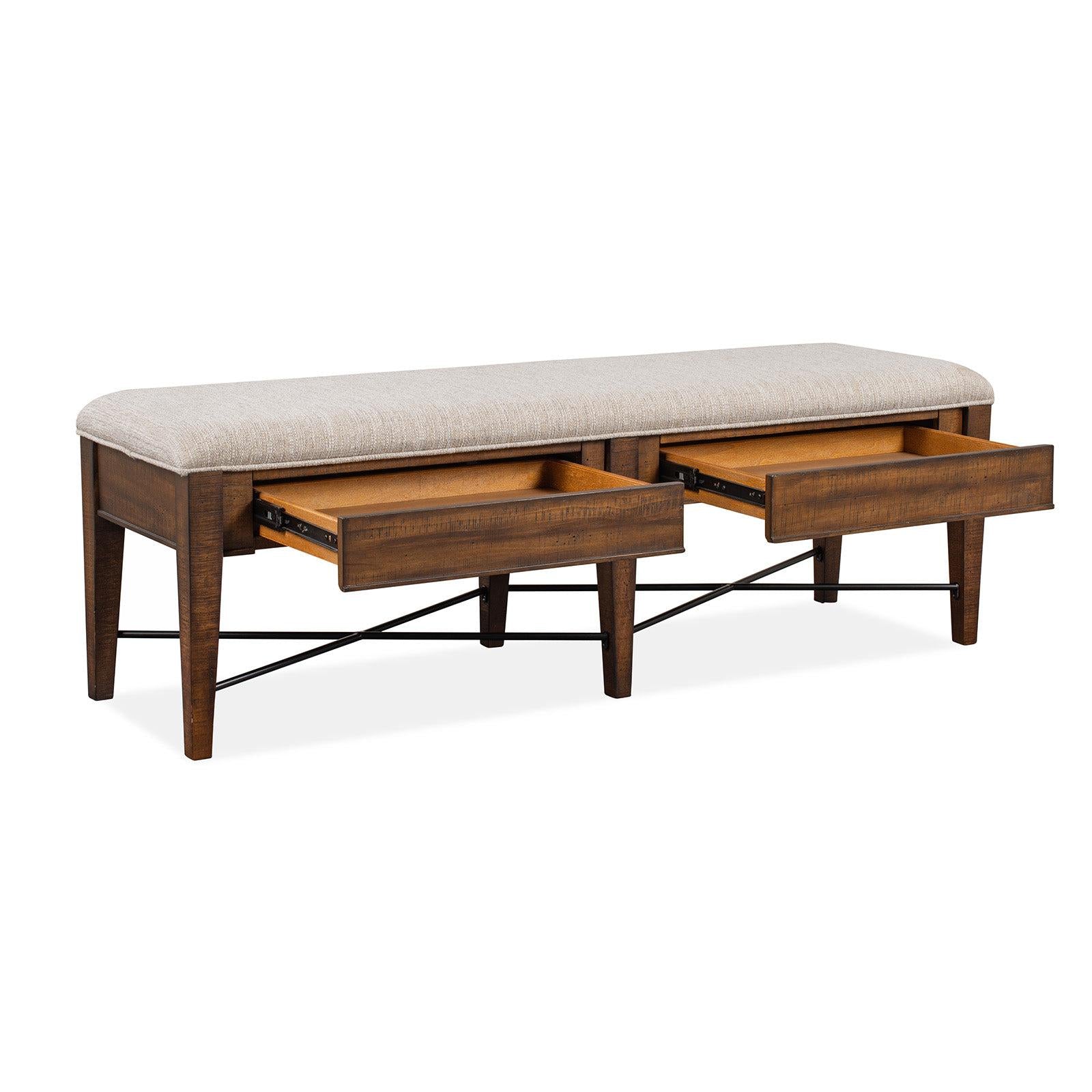 Magnussen Home Bay Creek Toasted Nutmeg Upholstered Bench