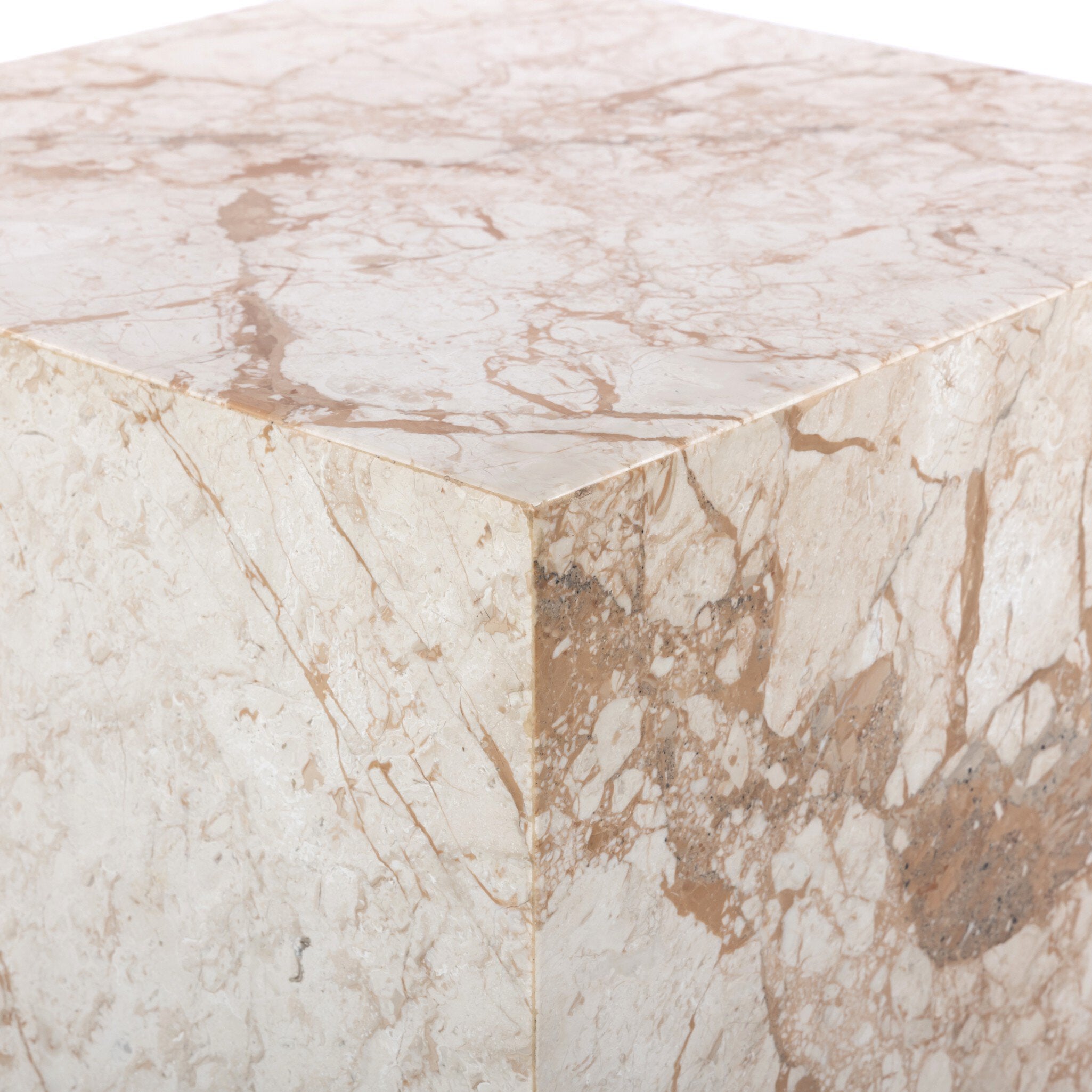 Four Hands Modern Marble Plinth End Table