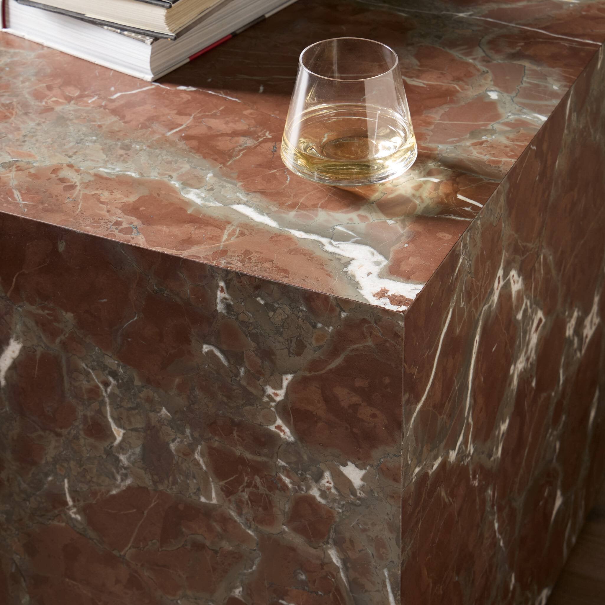 Four Hands Modern Marble Plinth End Table