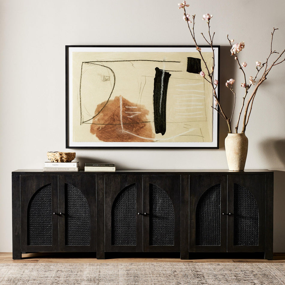 Tilda 6 Door Sideboard-Black Wash Mango