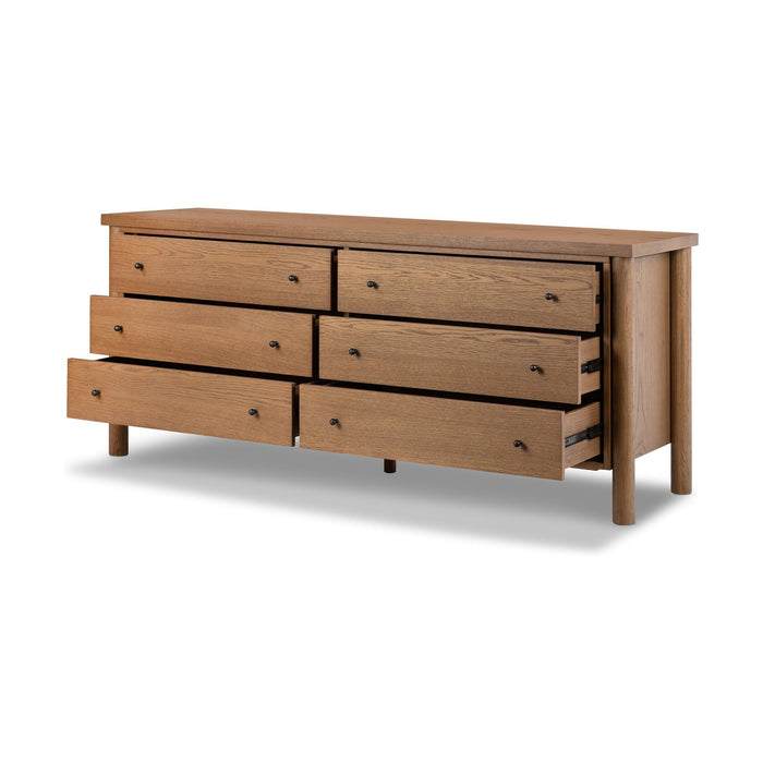 Roark 6 Drawer Dresser-Amber Oak Veneer