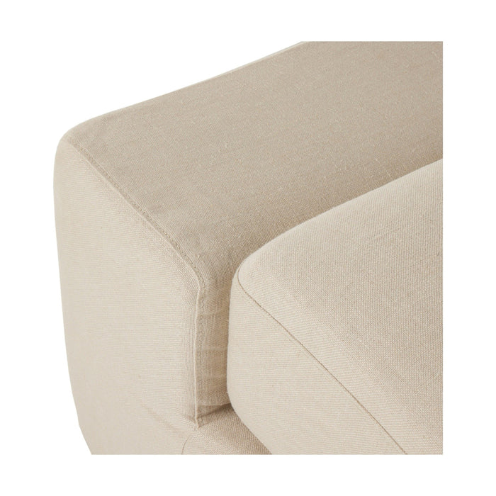 Wide Arm Slipcover Dbl Accent Bench-Ntrl