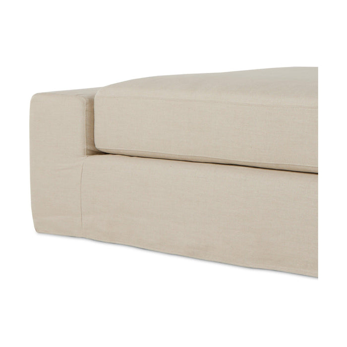 Wide Arm Slipcover Dbl Accent Bench-Ntrl