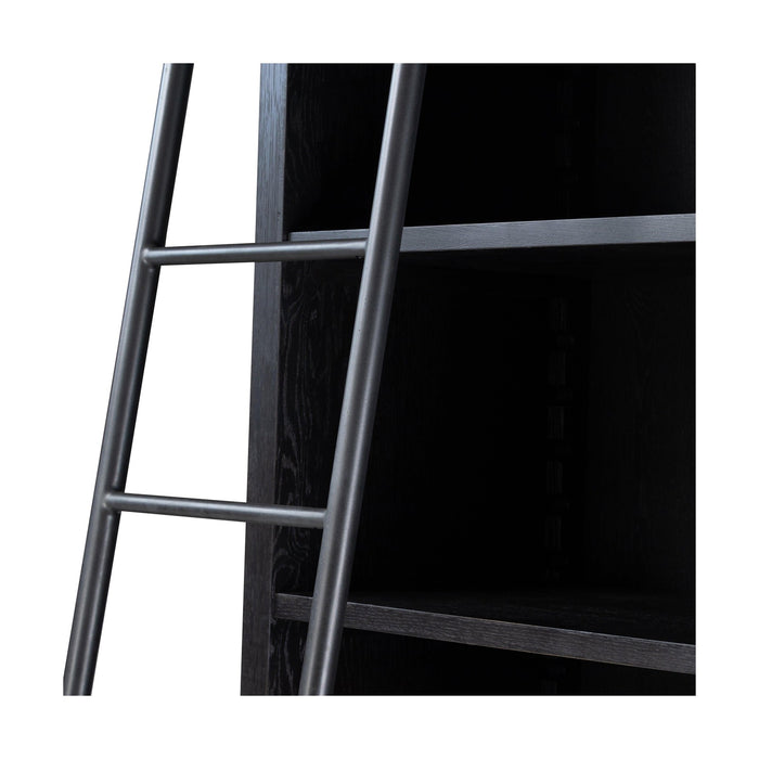 Admont Bookcase And Ladder-Worn Blk