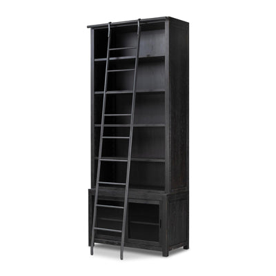 Admont Bookcase And Ladder-Worn Blk