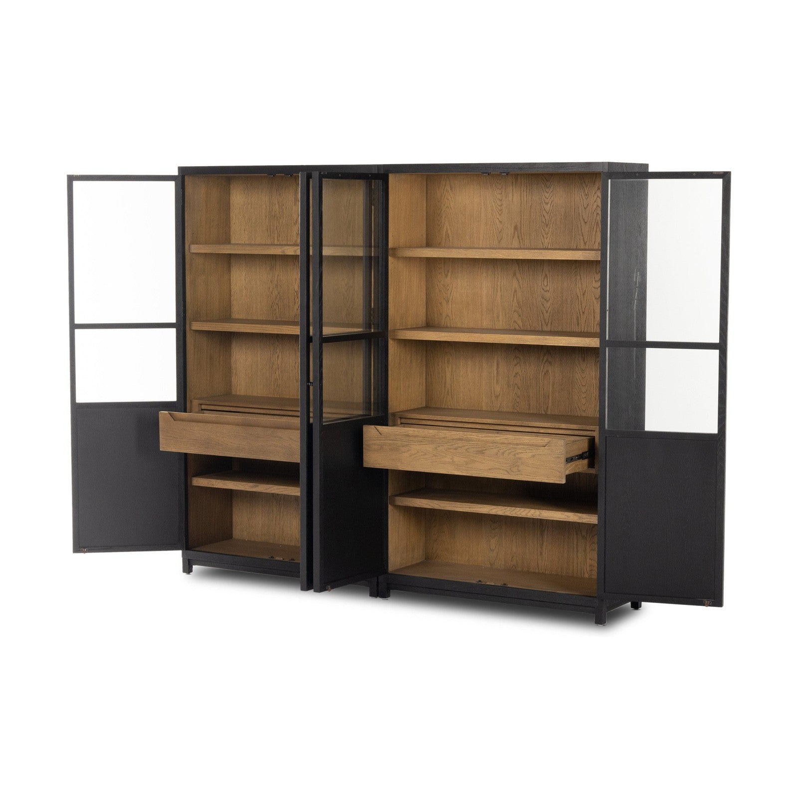 Four Hands Millie Panel and Glass Door Double Cabinet