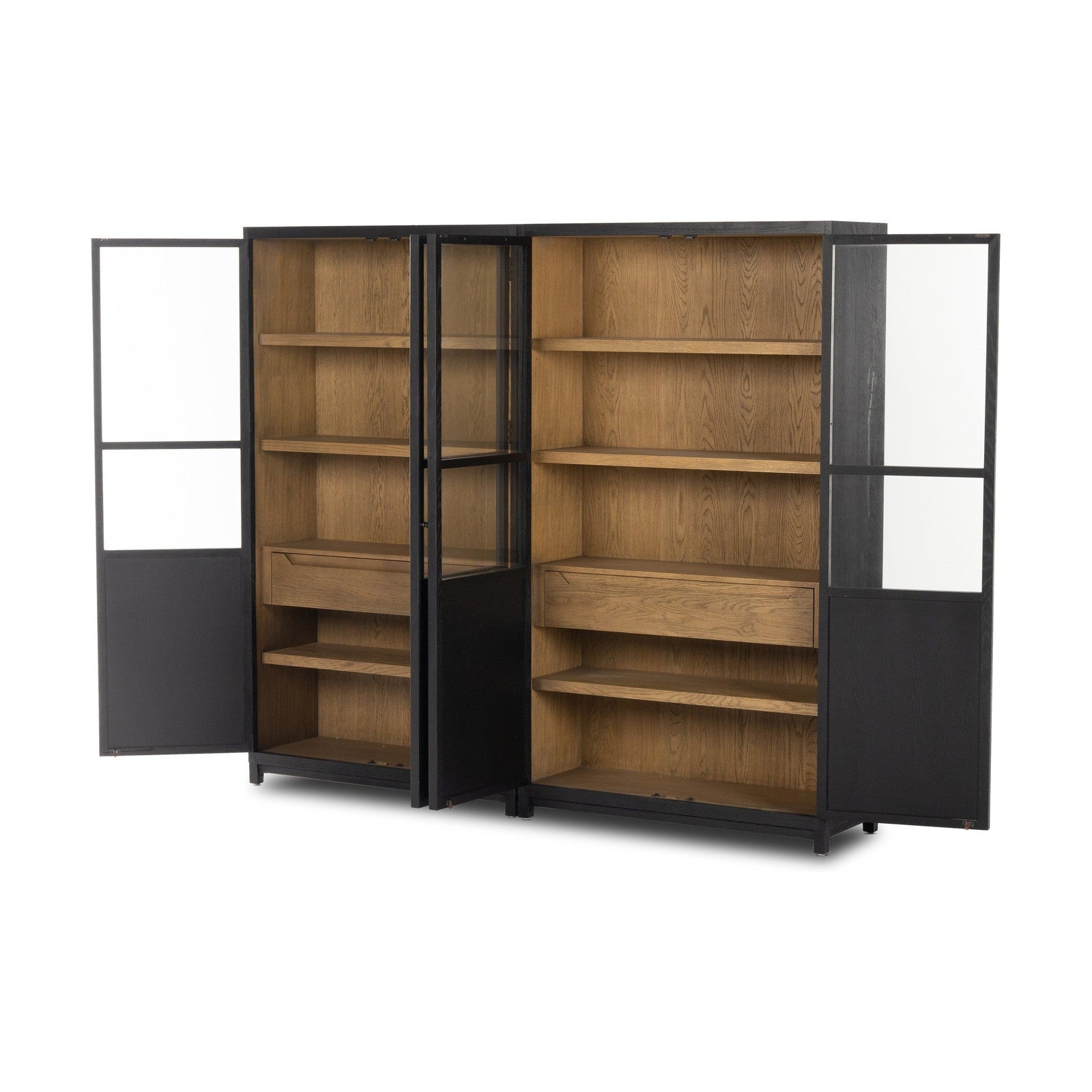 Four Hands Millie Panel and Glass Door Double Cabinet