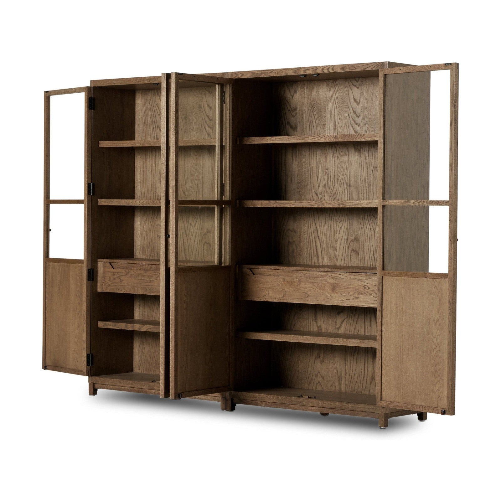 Four Hands Millie Panel and Glass Door Double Cabinet