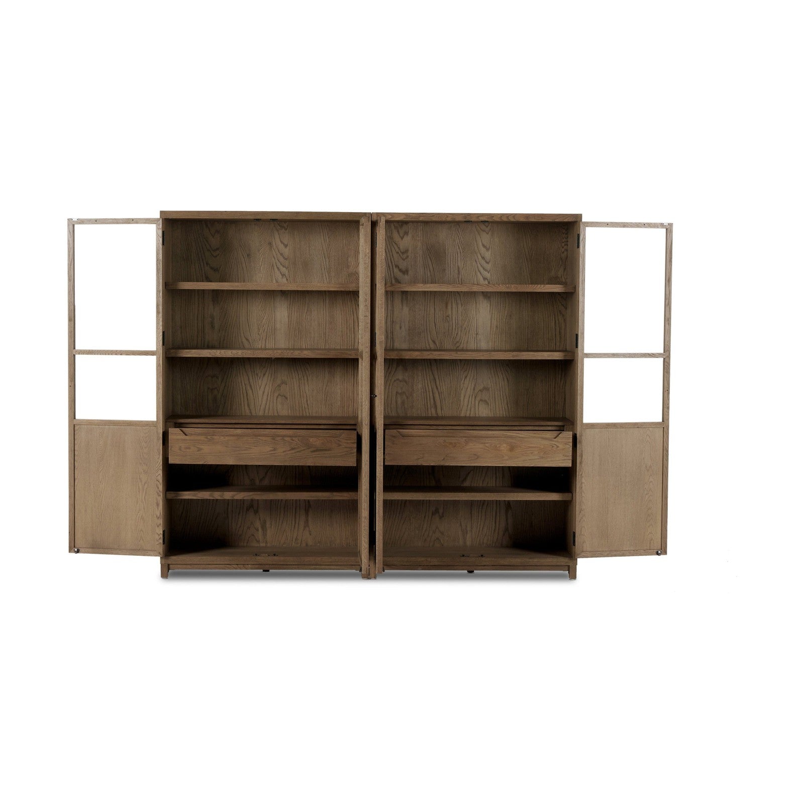 Four Hands Millie Panel and Glass Door Double Cabinet