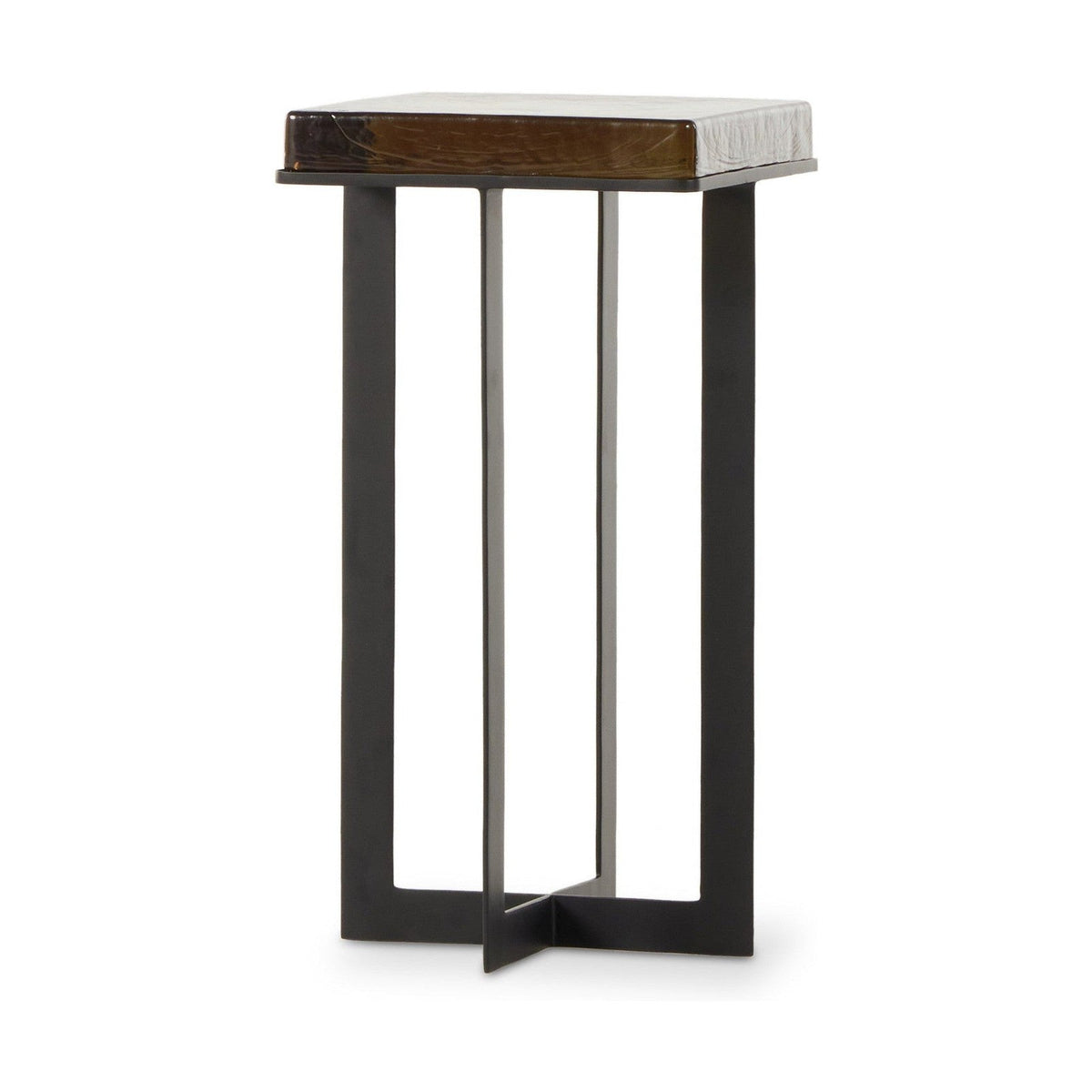 Four Hands Giselle End Table-Amber Cast Glass — Grayson Living