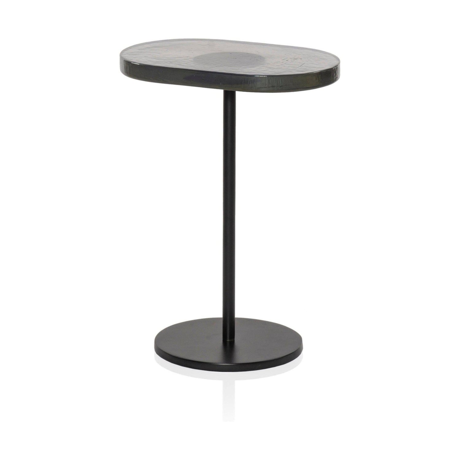 Vinia End Table-Light Blue Cast Glass