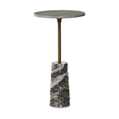 Raven End Table-Ribbed Ebony Marble
