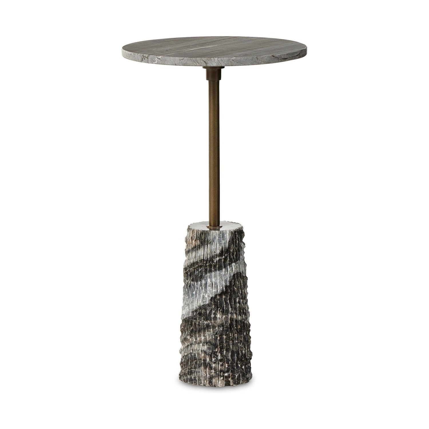 Raven End Table-Ribbed Ebony Marble