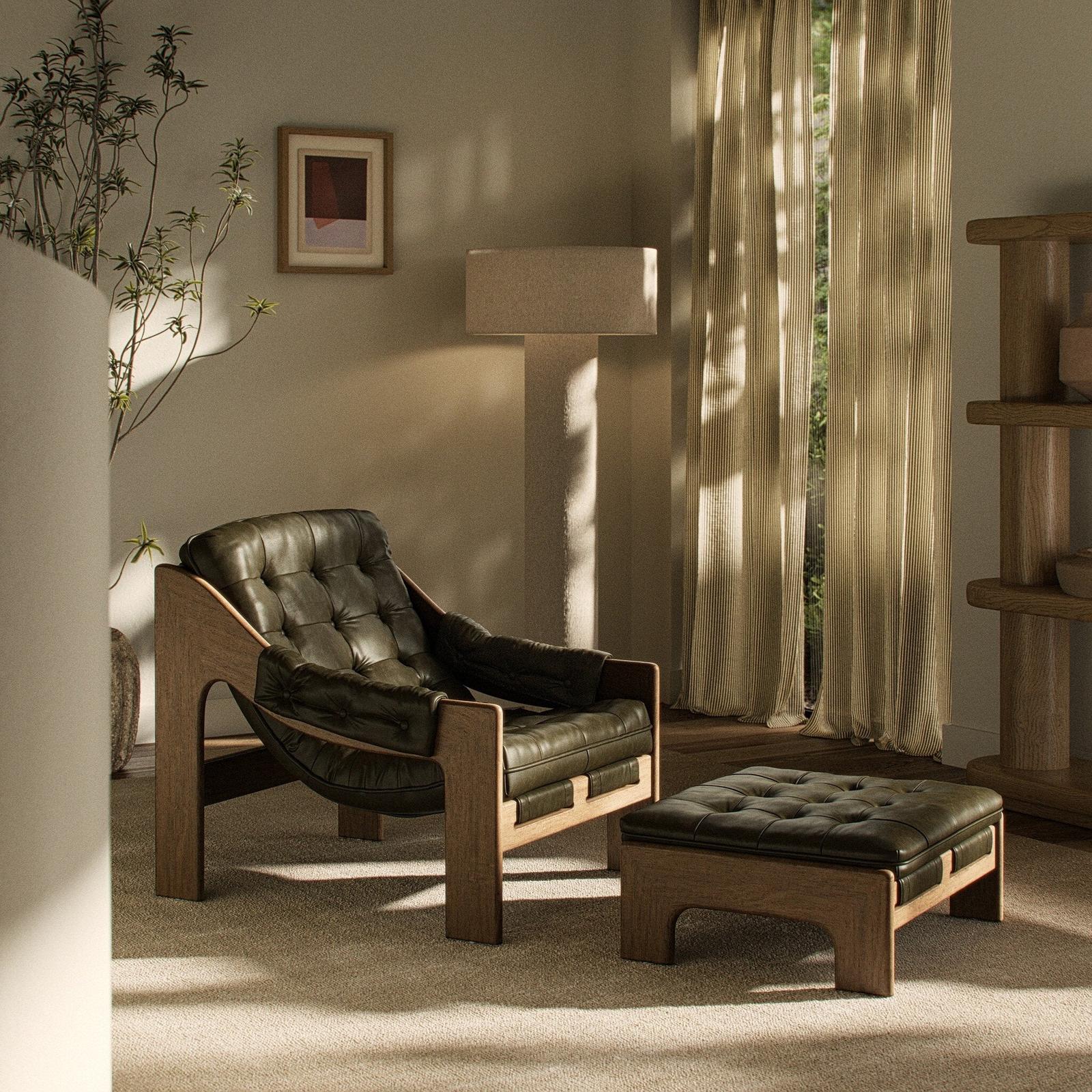Halston Chair With Ottoman