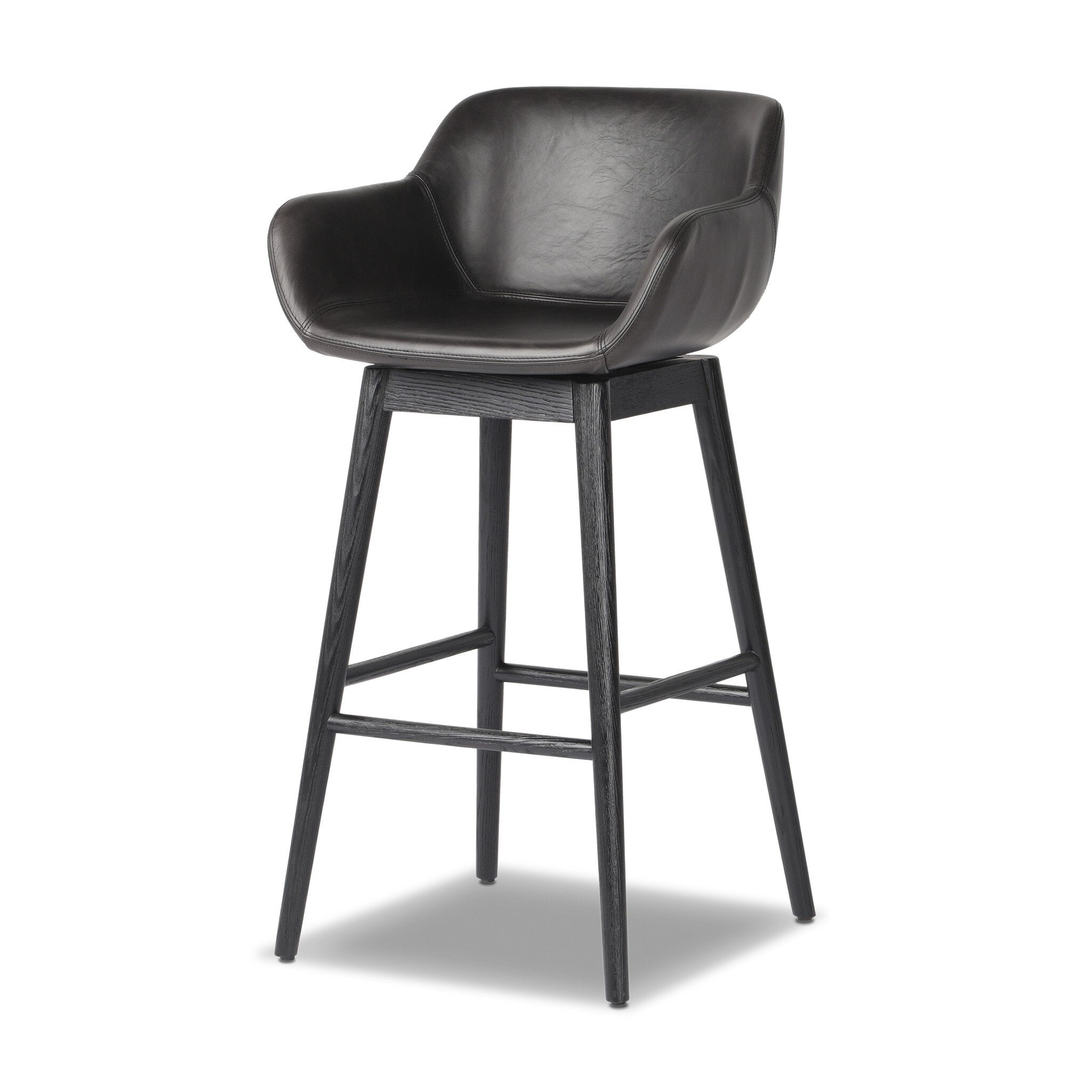 Four Hands Hannah Swivel Bar + Counter Stool Sonoma Black
