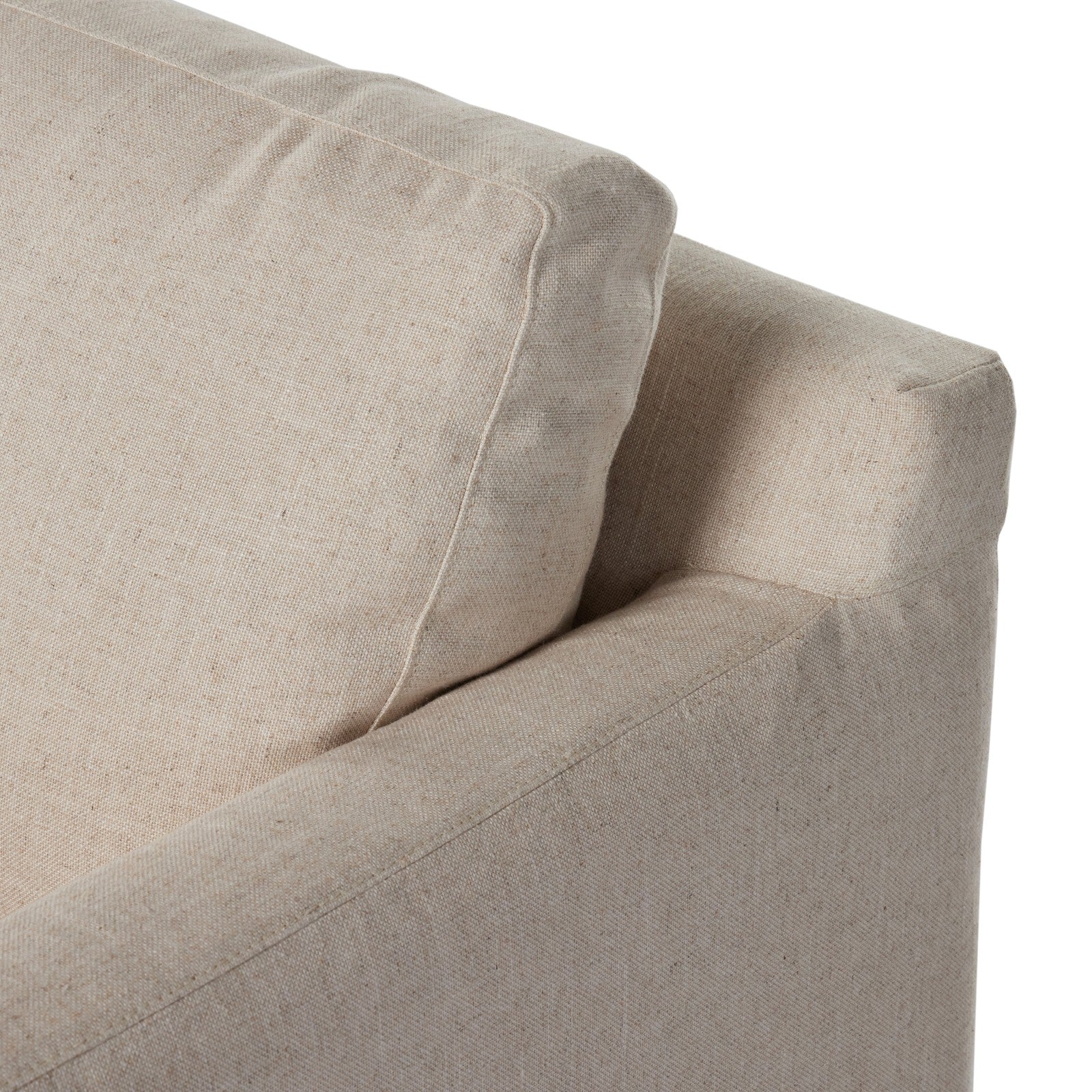 Hampton Slipcover Swivel Chair-Creme