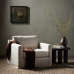 Hampton Slipcover Swivel Chair-Creme