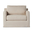 Hampton Slipcover Swivel Chair-Creme