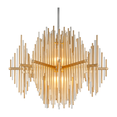 Corbett Theory 2 Light Gold Leaf/Stainless Steel Chandelier Ceiling Light Clearance