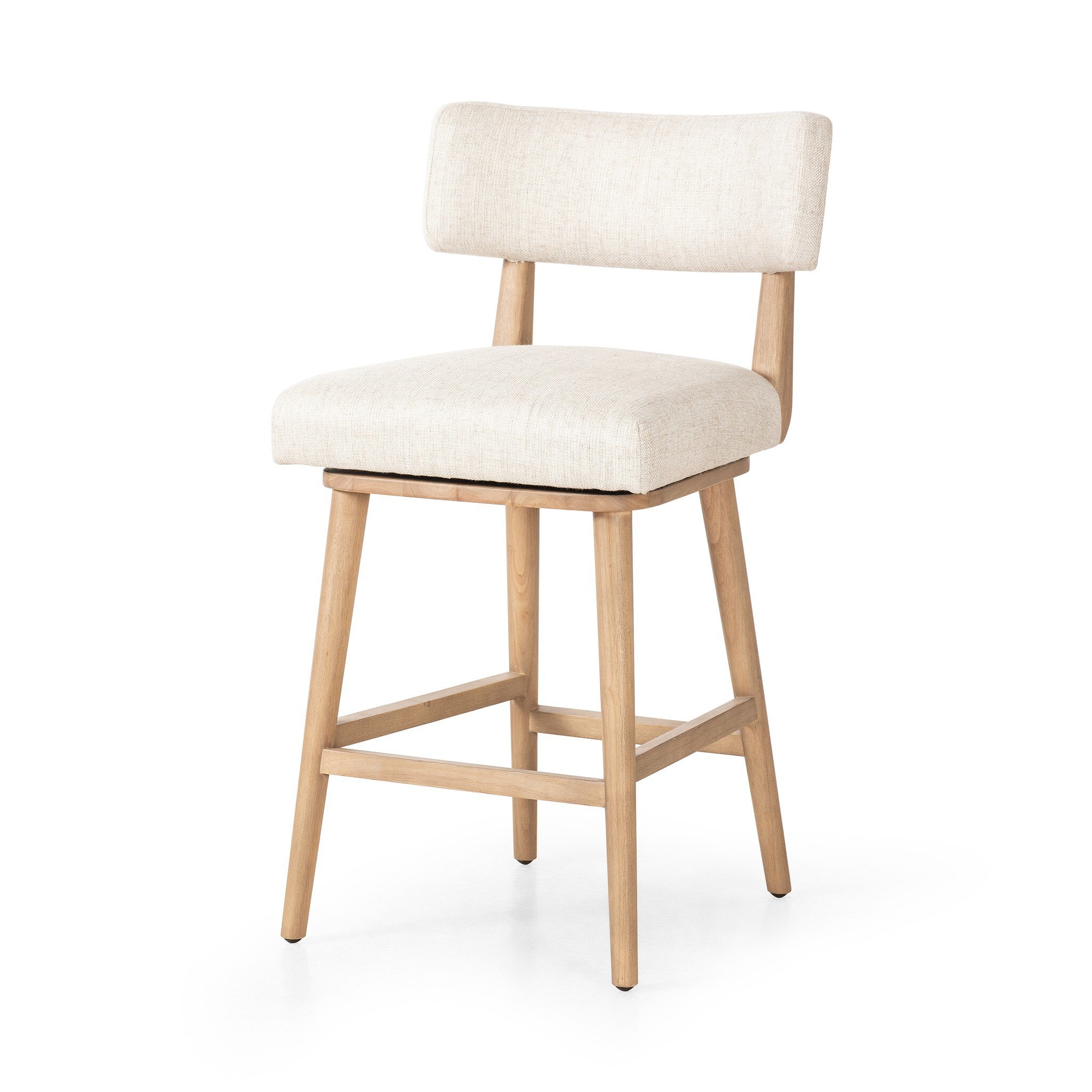 Four Hands Cardell Swivel Bar + Counter Stool Essence Natural