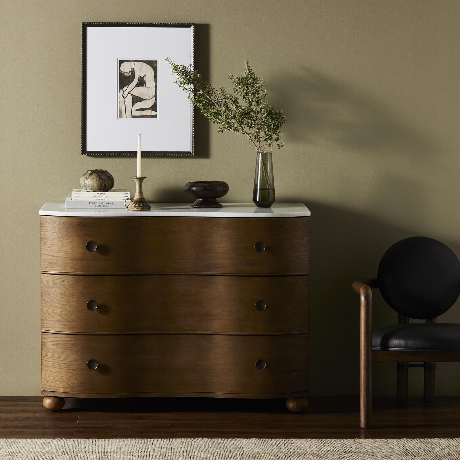 Tiago Marble Chest-Toasted Oak