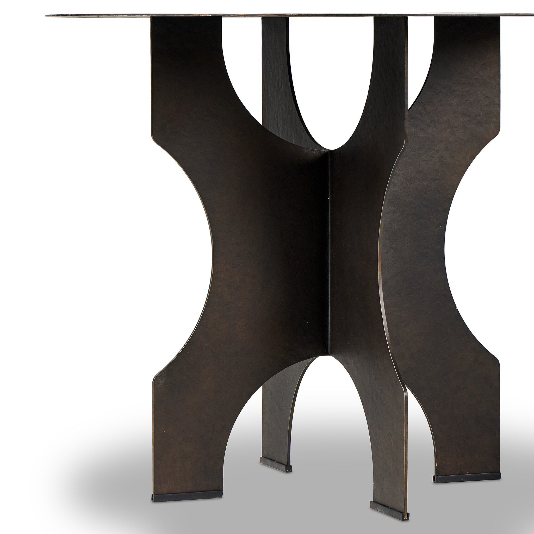 Four Hands Round Side Table In Solid Iron