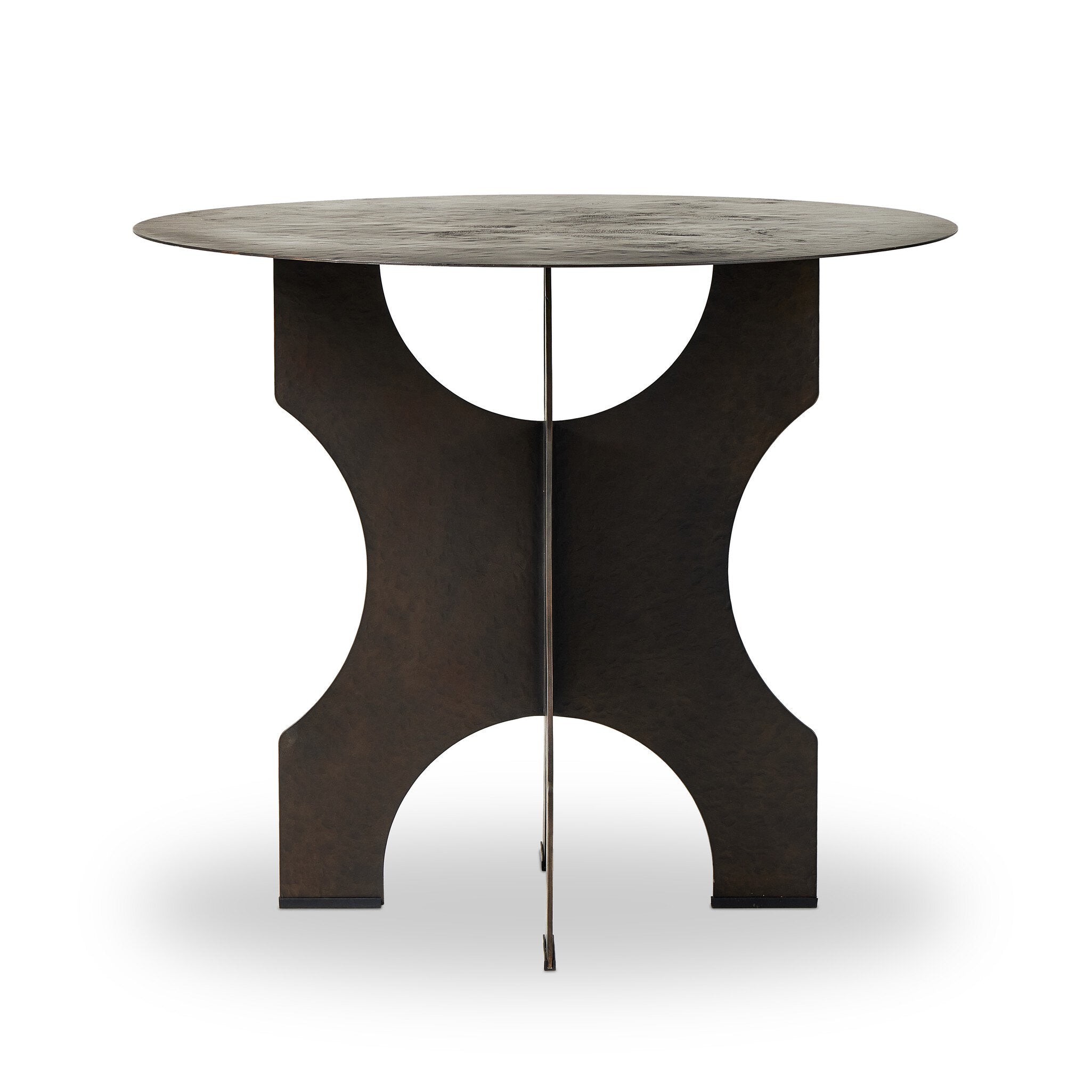 Four Hands Round Side Table In Solid Iron