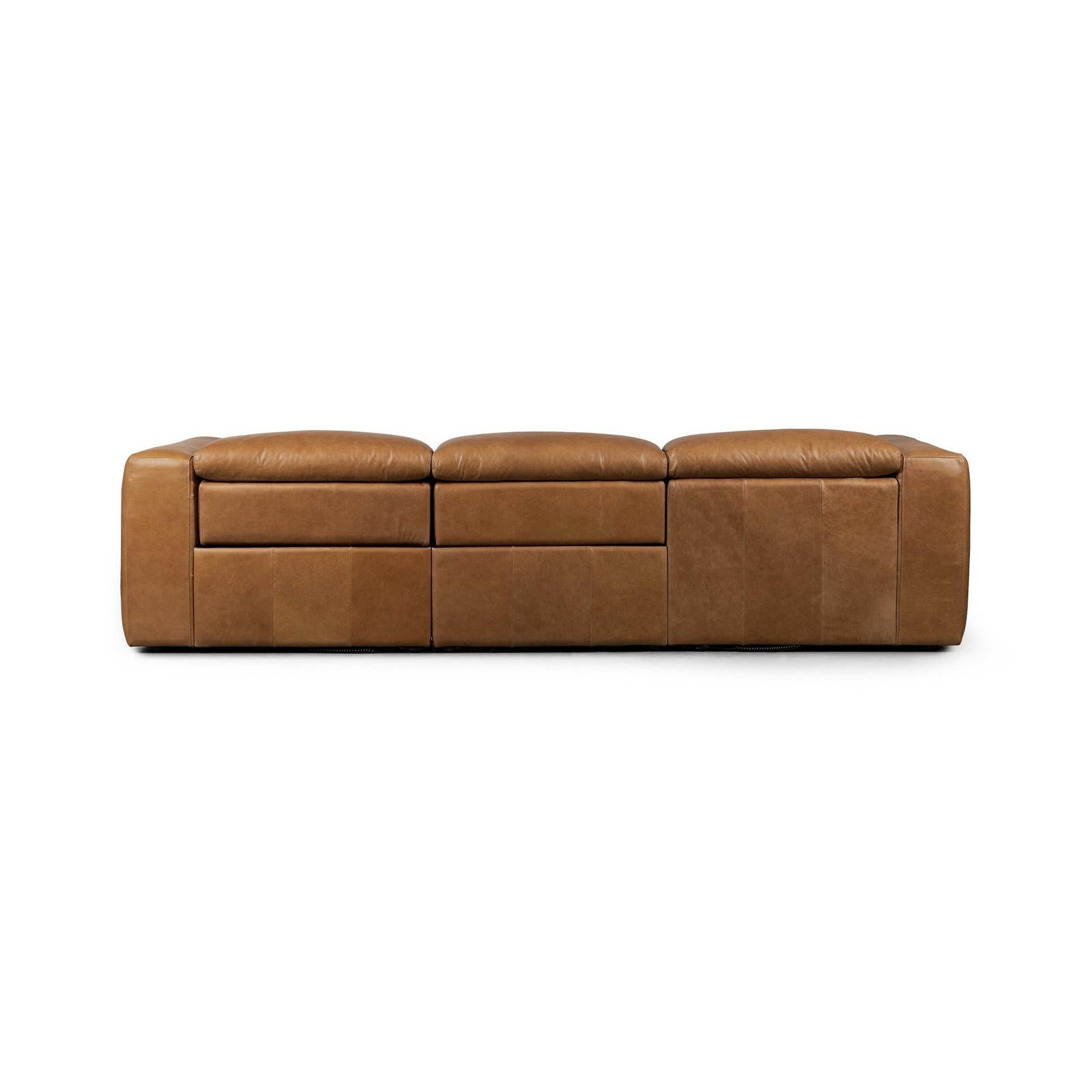 Four Hands Radley Power Recliner 3-Piece Sectional W/ Chaise