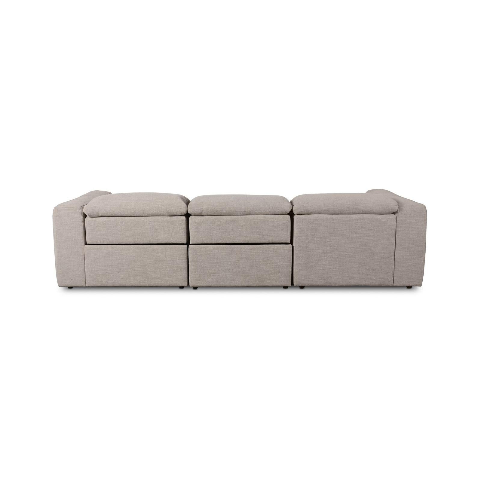 Four Hands Radley Power Recliner 3-Piece Sectional W/ Chaise