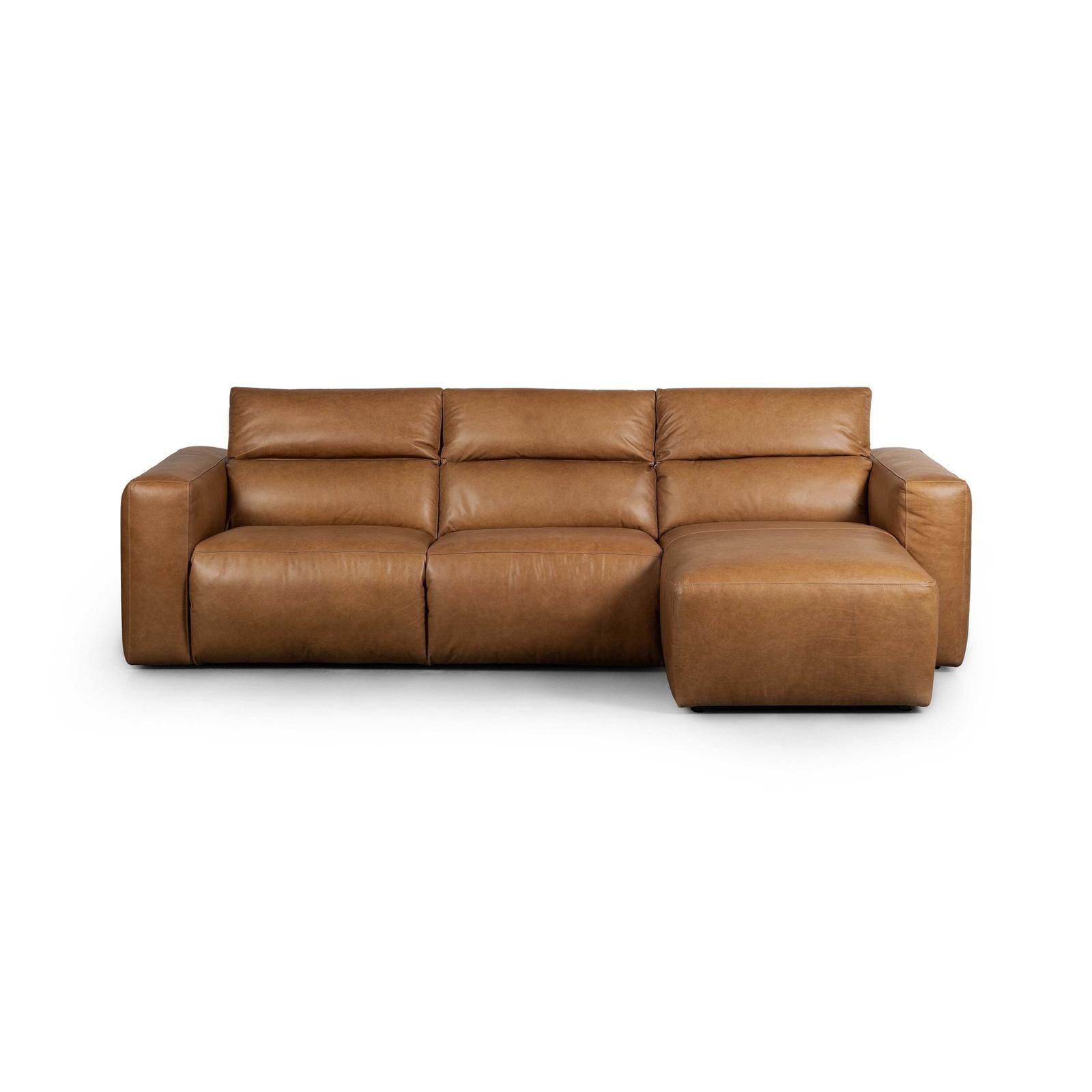 Four Hands Radley Power Recliner 3-Piece Sectional W/ Chaise