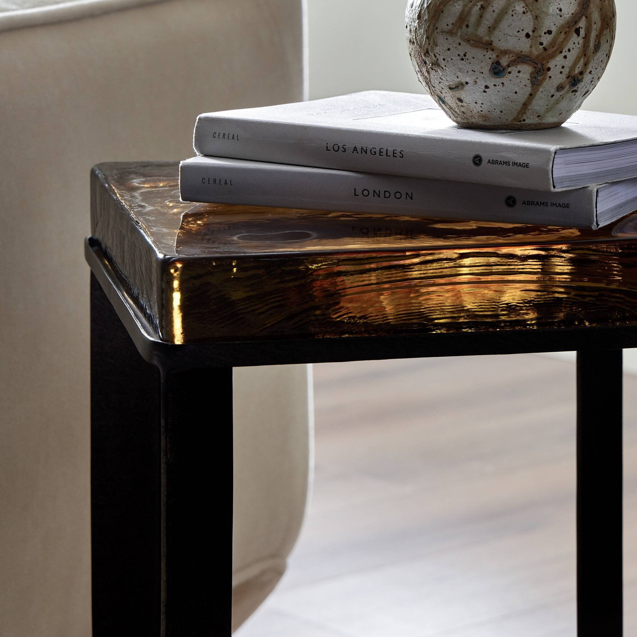 Four Hands Lennie Cast Glass End Table
