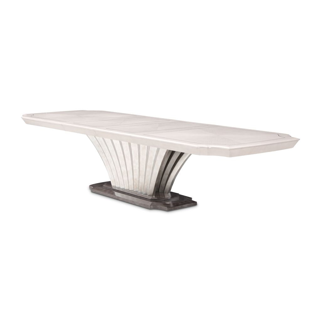 Michael Amini Fantosini Pedestal Dining Table - Silver Mist