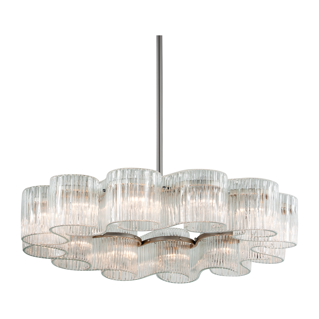Corbett Circo 12 Light Warm Silver Leaf Chandelier Ceiling Light