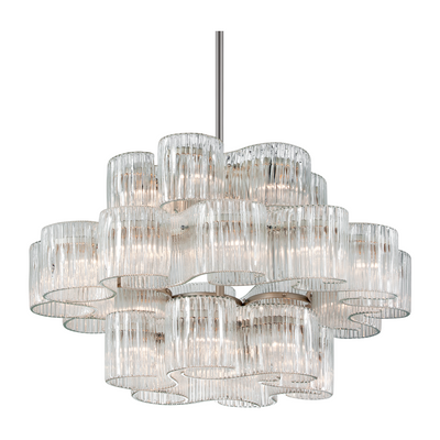 Corbett Circo 24 Light Satin Silver Leaf Chandelier Ceiling Light