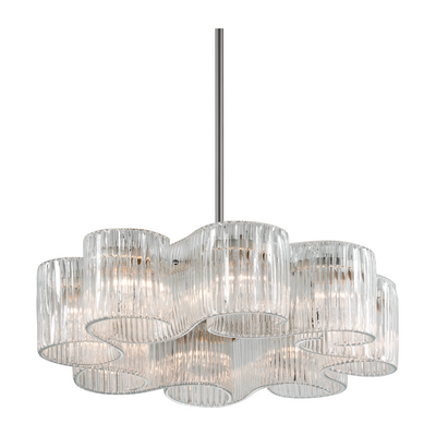 Corbett Circo 8 Light Satin Silver Leaf Chandelier Ceiling Light