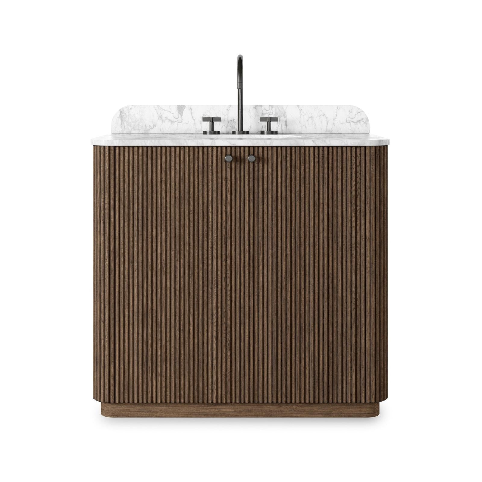 Four Hands Malden Satin Espresso Oak Veneer Single Vanity
