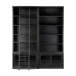 Admont Double Bookcase W Ladder-Worn Blk