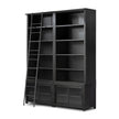 Admont Double Bookcase W Ladder-Worn Blk