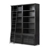 Admont Double Bookcase W Ladder-Worn Blk