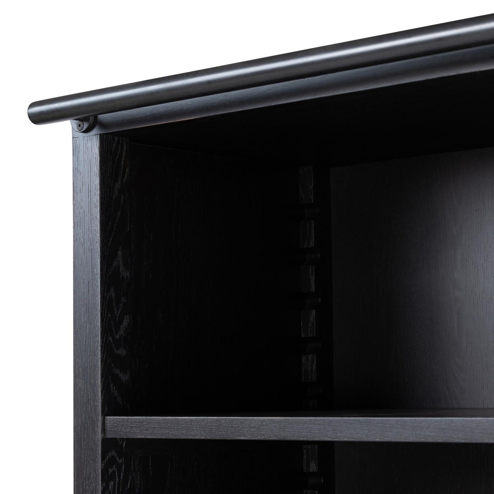 Admont Bookcase-Worn Black Veneer