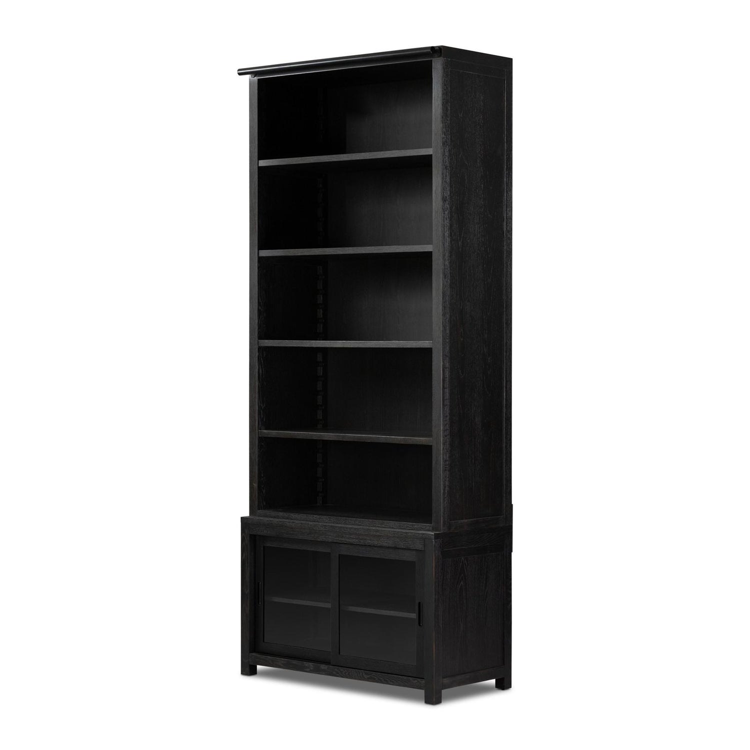Admont Bookcase-Worn Black Veneer