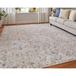 Feizy Pasha 39M6F Transitional Distressed in Taupe/Ivory/Blue