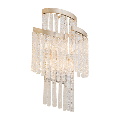 Corbett Mont Blanc 3 Light Modern Silver Leaf Wall Sconce Wall Light