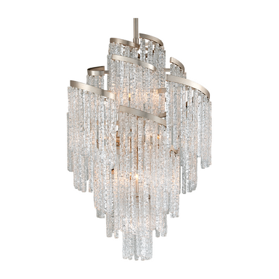 Corbett Mont Blanc 13 Light Modern Silver Leaf Chandelier Ceiling Light