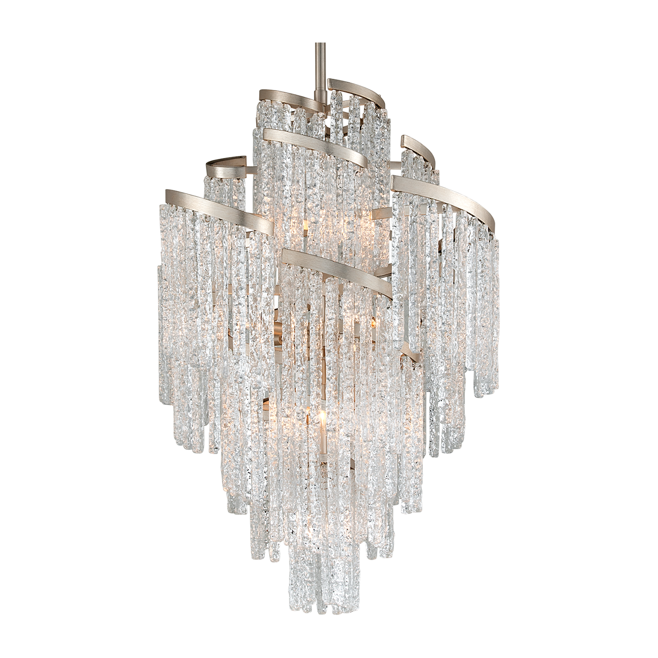 Corbett Mont Blanc 13 Light Modern Silver Leaf Chandelier Ceiling Light