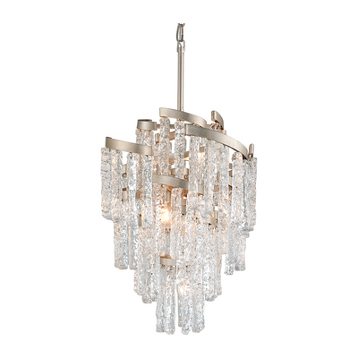 Corbett Mont Blanc 7 Light Modern Silver Leaf Chandelier Ceiling Light