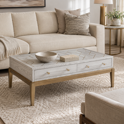 Bassett Mirror Perrine Rectangular Coffee Table Sale