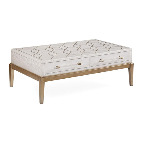 Bassett Mirror Perrine White Rectangle Coffee Sale